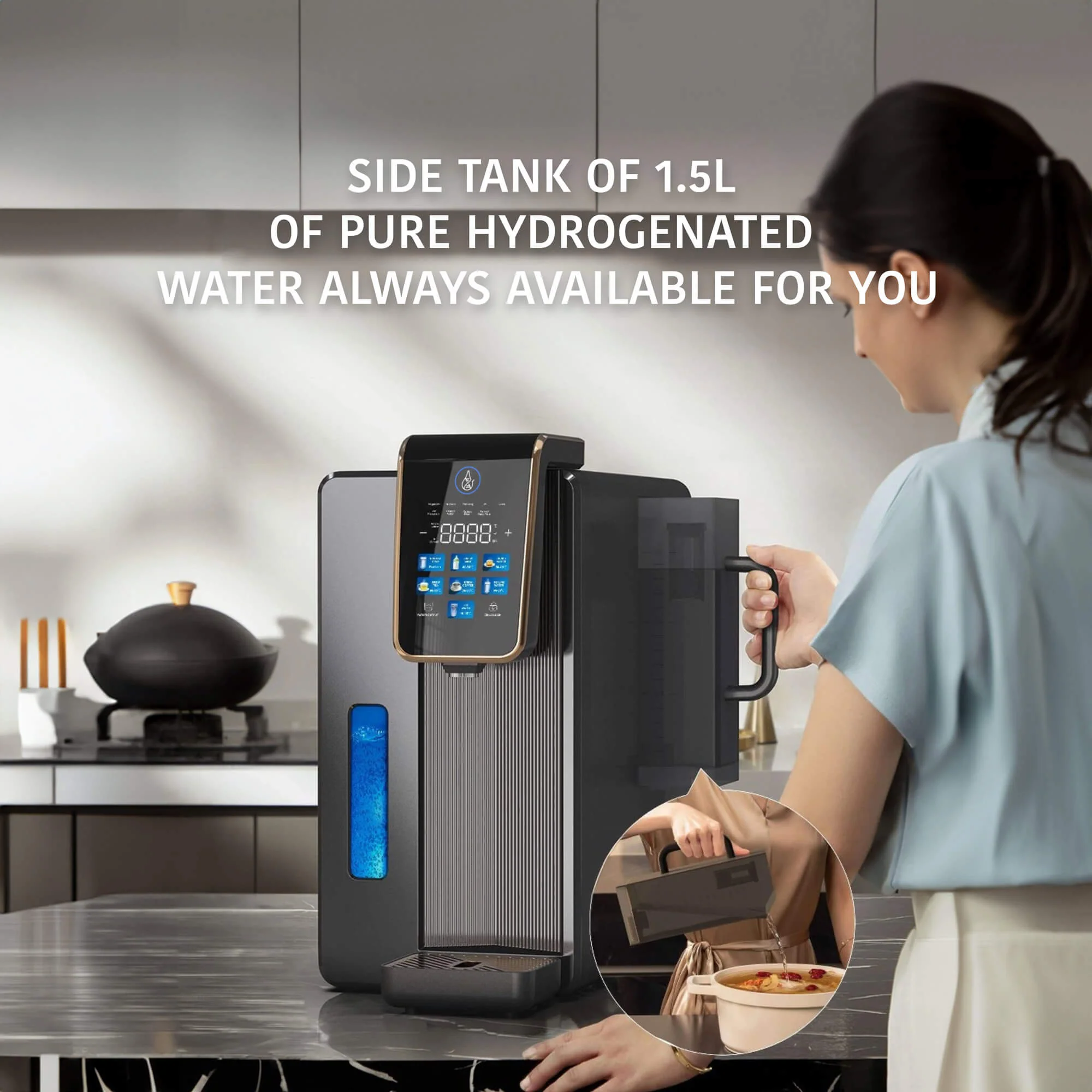 Ocemida Ultima - Countertop Reverse Osmosis Water Filtration System with Hydrogenation to up to 5000PPB - Image 6